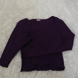 purple cropped long sleeve